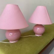 Lot 2 lampes de chevet rose bonbon