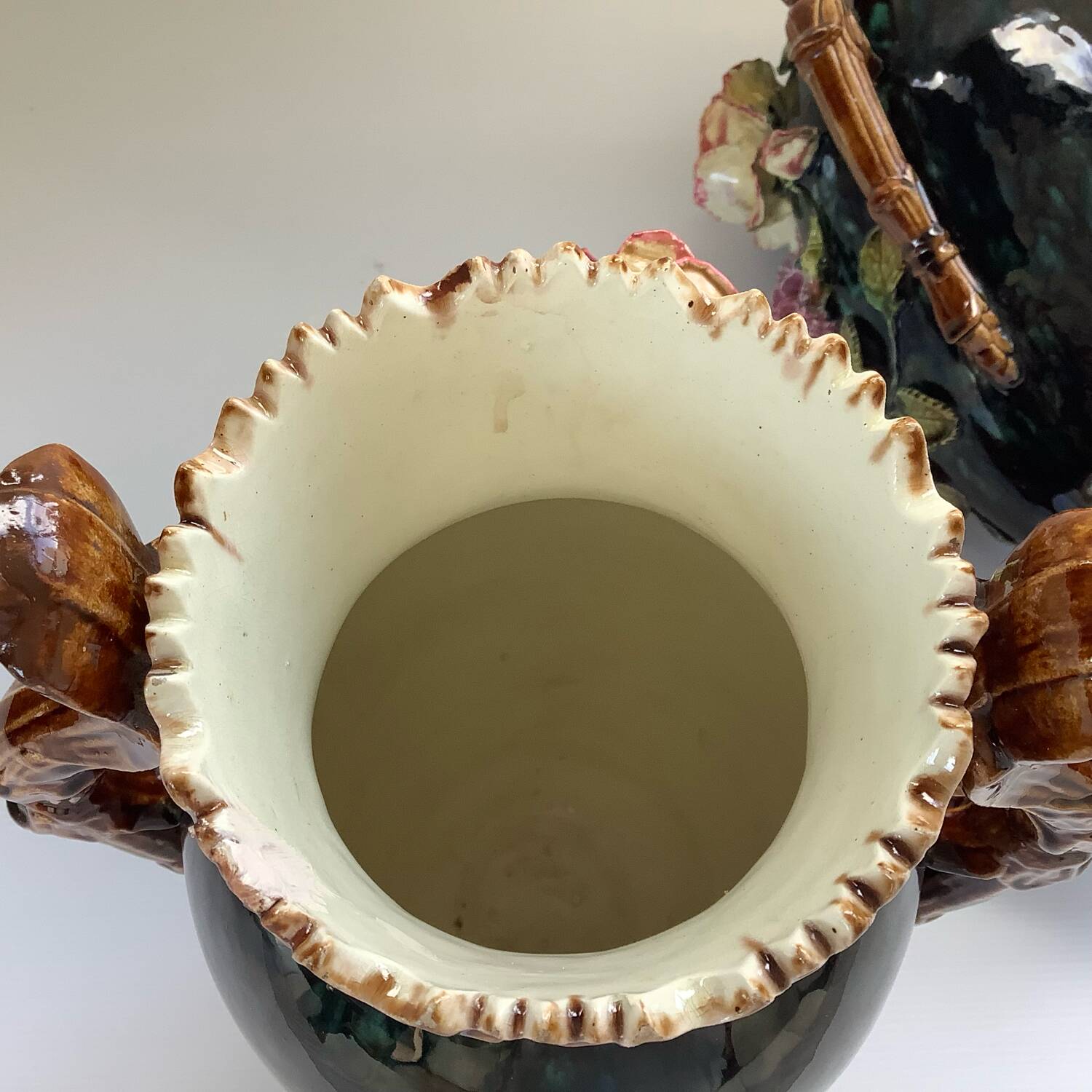 Art Nouveau Pair of Barbotine Vases France