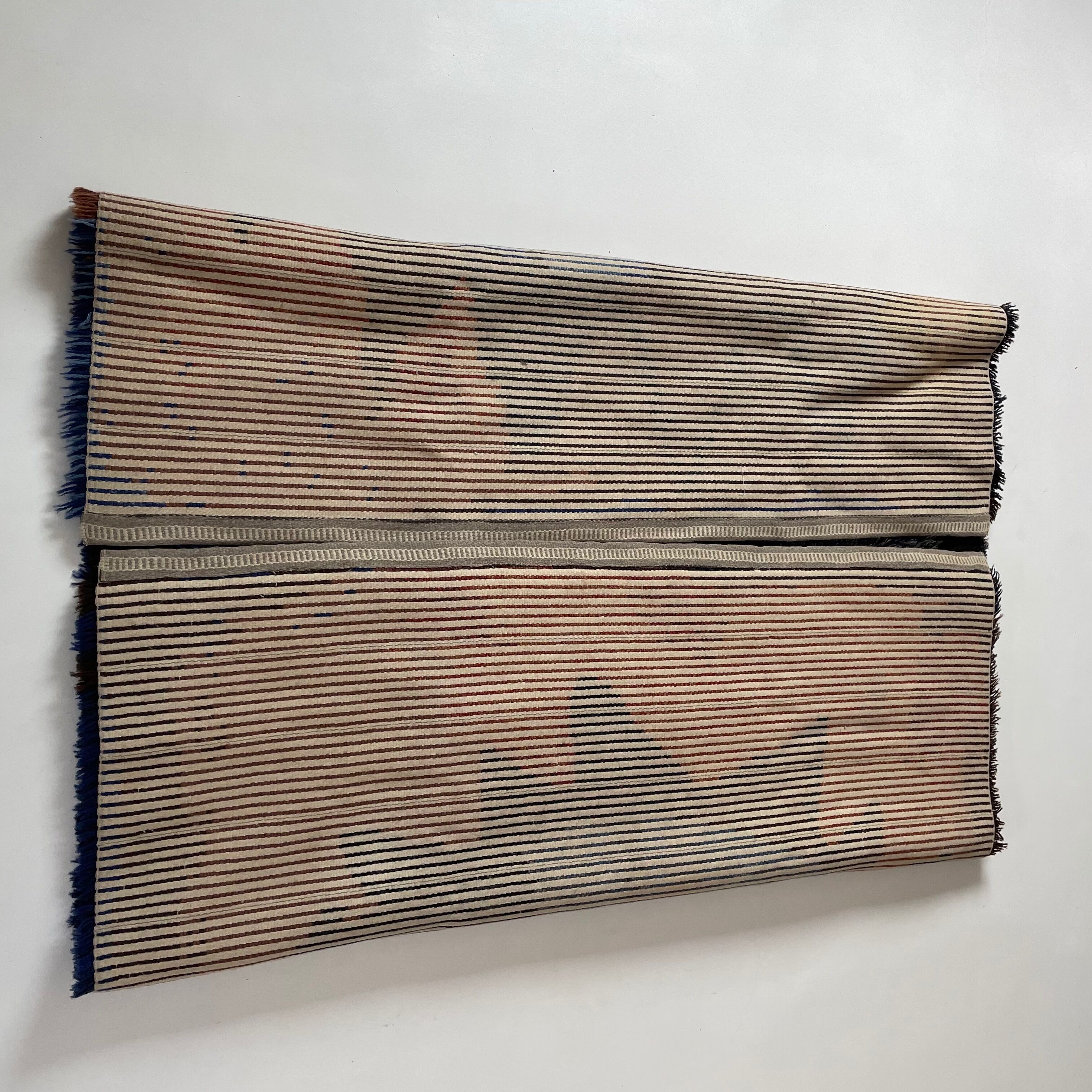 Abstract Scandinavian Multicolor High Pile Rya Rug Carpet, Sweden, 1960s