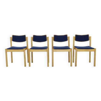 4x chaises de salle à manger empilables, années 1980