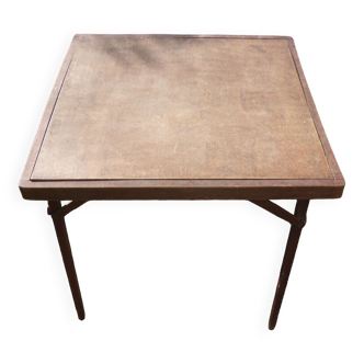 Folding games table in vintage wood