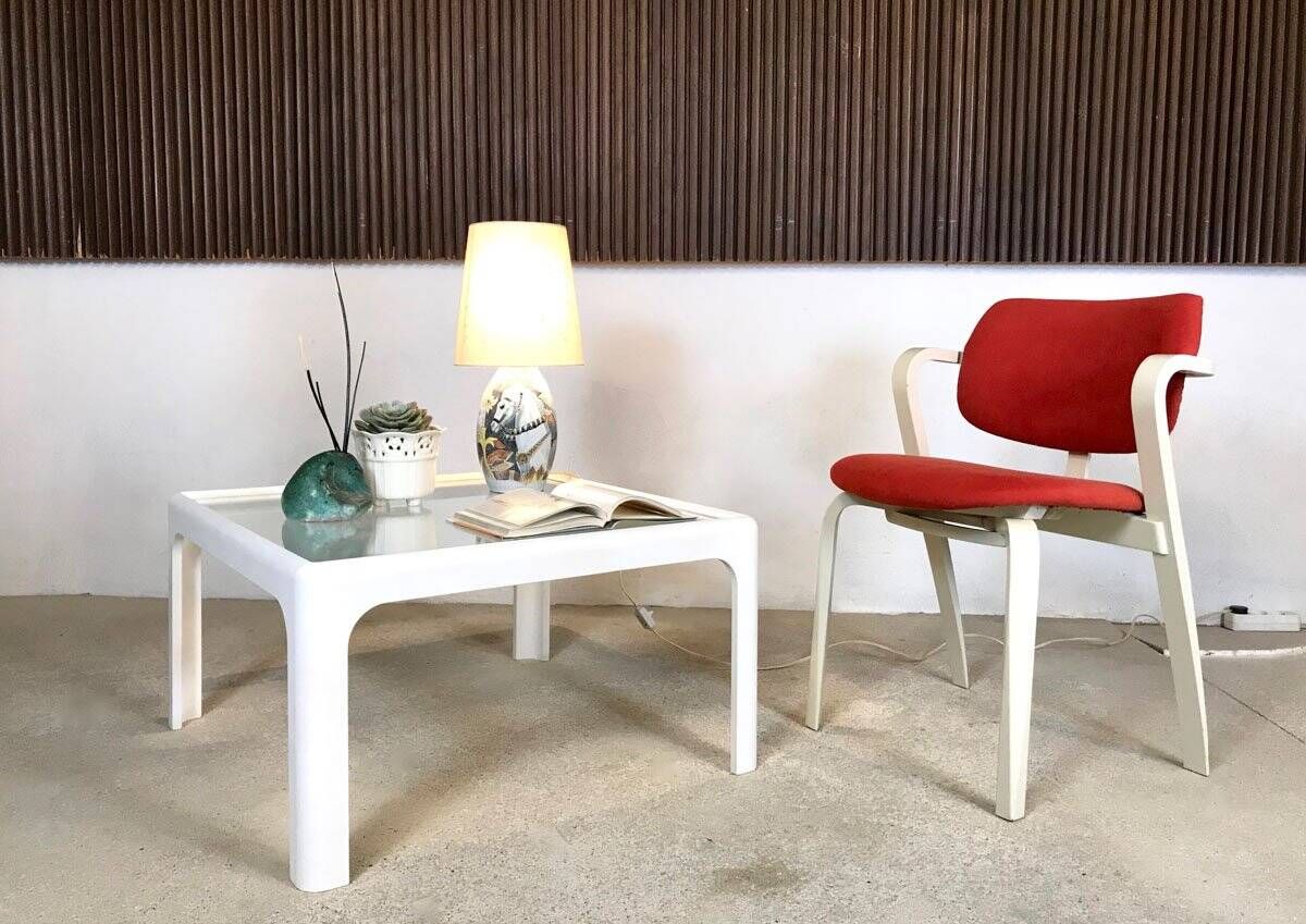 Coffee table with glass top by Peter Ghyczy for Horn Collection, 1960s