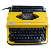 Yellow Underwood 130 Typewriter - vintage 70 RARE