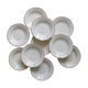 10 vintage ivory earthenware soup plates with gold trim, Digoin Sarreguemines