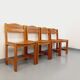 Set of 4 vintage pine chairs from the 70s