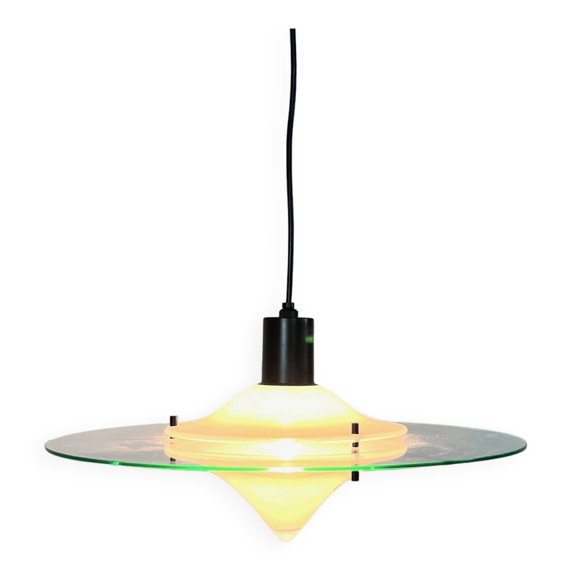 Postmodern Glass Italian Pendant, 1980s