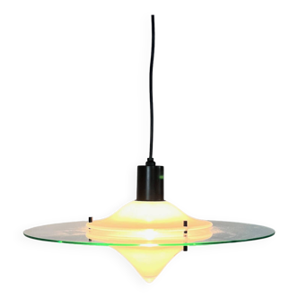 Lampe à Suspension Postmoderne en Verre, Italie, 1980s