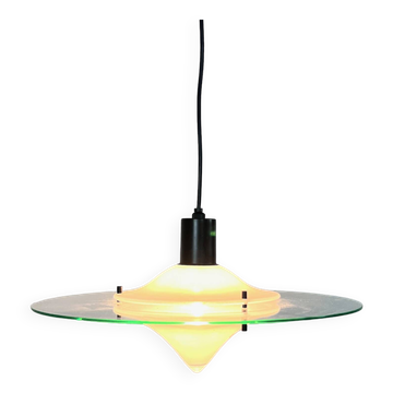 Postmodern Glass Italian Pendant, 1980s