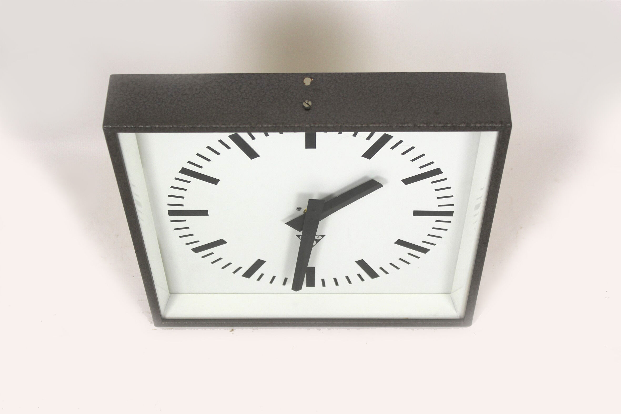 Industrial Square Railway Clock from Pragotron 1970s