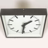 Industrial Square Railway Clock from Pragotron 1970s