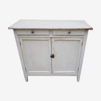 Former parisian buffet in white patinated wood