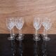 Set of 4 Vintage Engraved Crystal White Wine Glasses