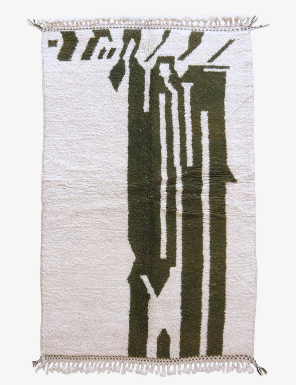 Tapis contemporain vert abstrait