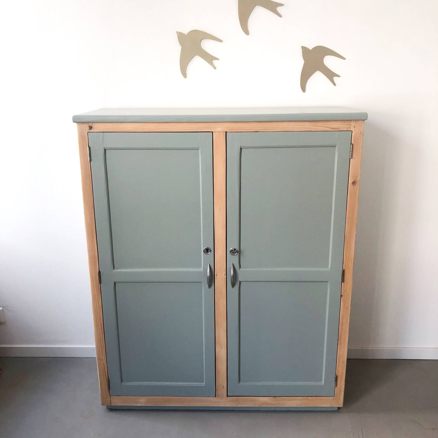 Verdigris two-door wardrobe