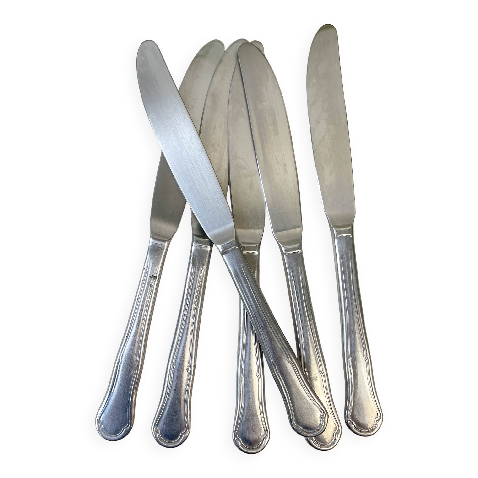 6 vintage stainless steel knives made in France