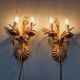 Pair of Italian wall sconces in gilded metal