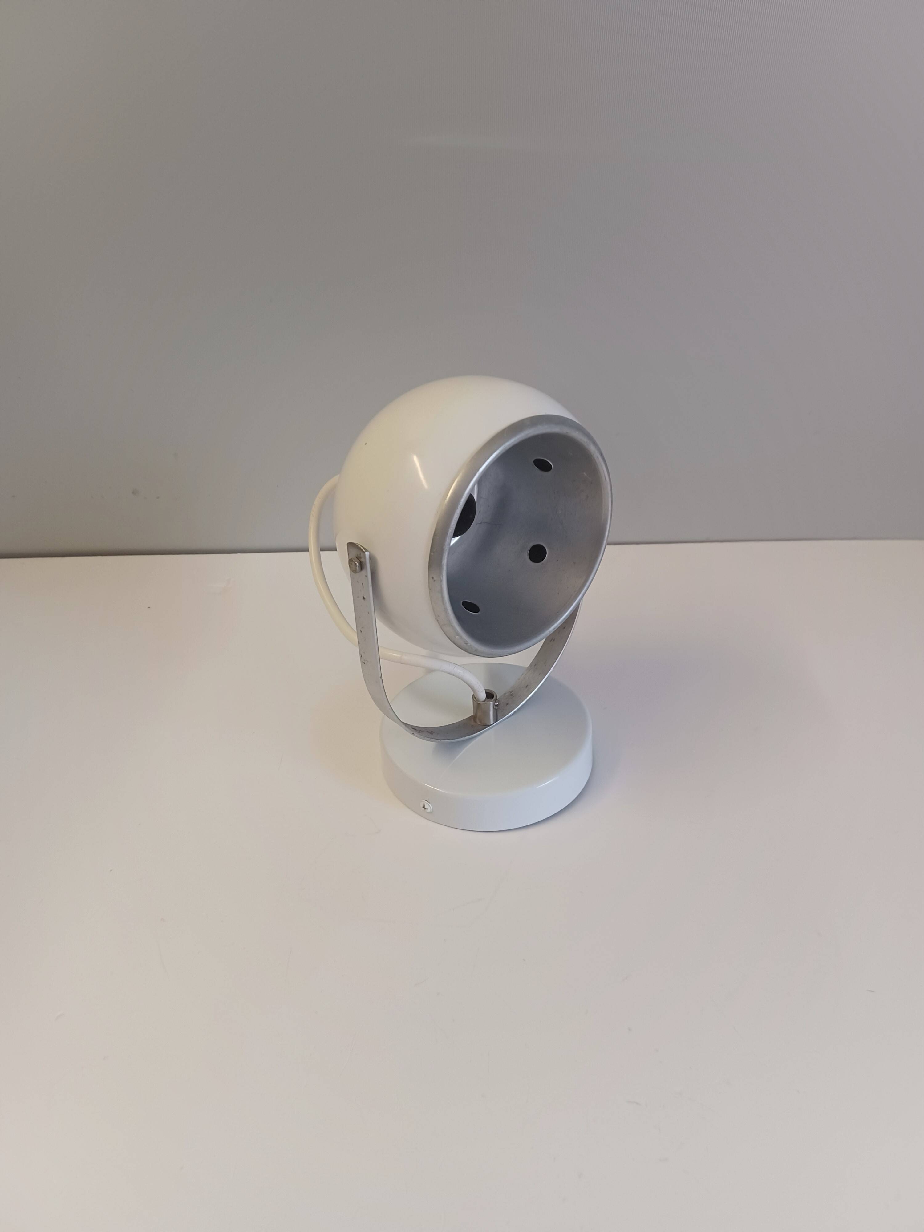Wall lamp - Eye Ball - Space Age - Glossy White - 1970