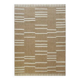 Beige jute rug with white relief 190x290 cm