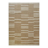 Tapis en jute beige en relief blanc 190x290 cm