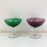 Suite of 5 Italian champagne glasses 1960