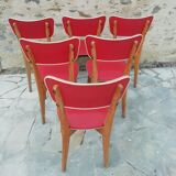 Lot of 6 Scandinavian chairs 50s