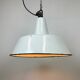 Industrial white enamel factory pendant lamp from zaos, 1960s