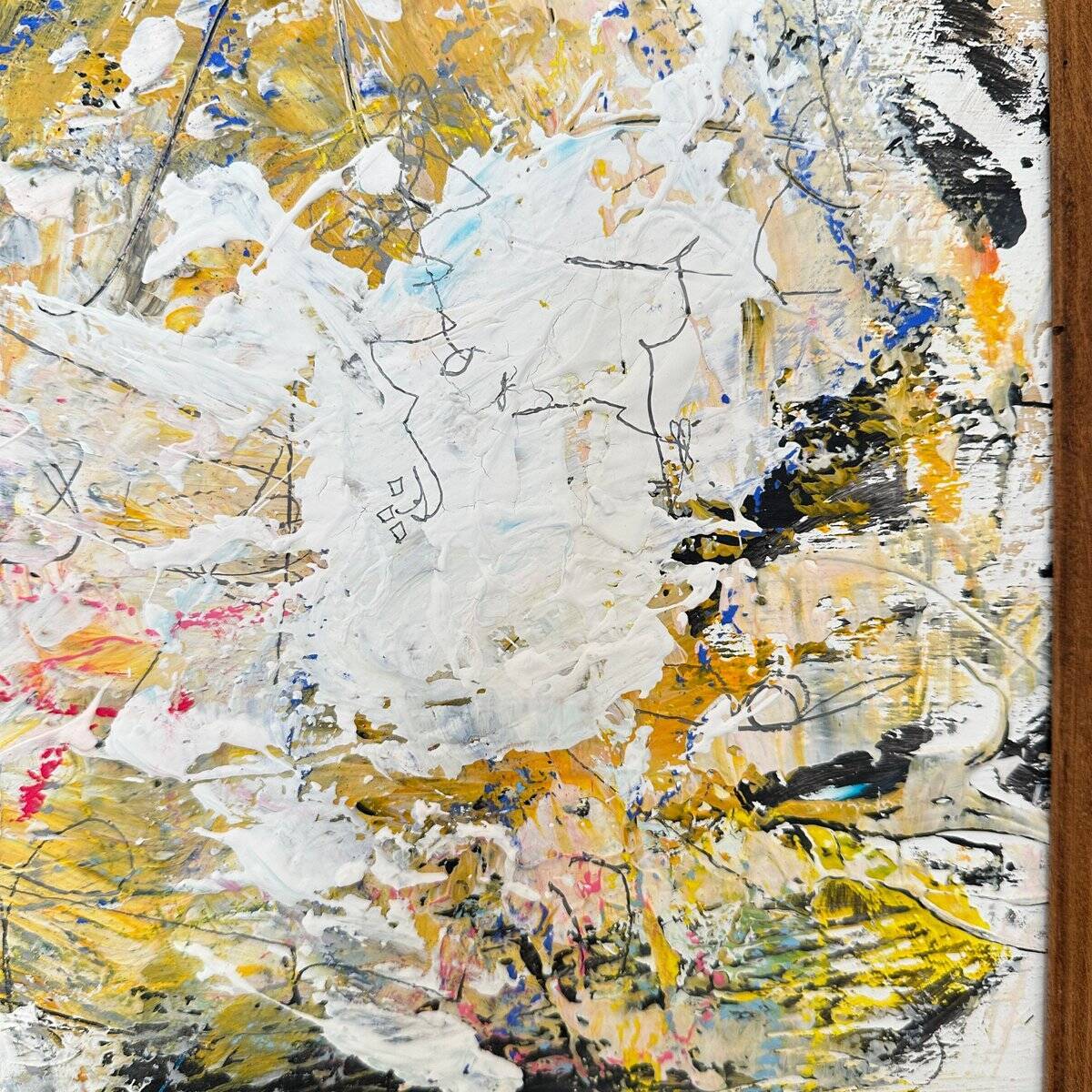 Felix Bachmann, Abstract Multicolored Composition, 2023, Mixed Media, Framed