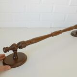 Large vintage wooden bathroom set / mirror with shelf / towel rack