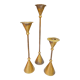 Trio of brass candlesticks design year 70