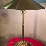 lampe de bureau 1920 bronze massif abat jour laiton , inter a tirette 63x43