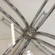 Round dining table chrome and glass / italy, 1980s