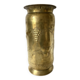 Umbrella stand in embossed golden brass