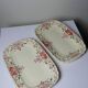 2 raviers anciens Longchamp Pâquerettes en terre de fer polychrome