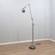 Lampe de sol industrielle ajustable des années 1960 vert martelé