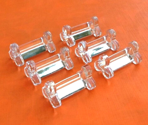 6 knife holders transparent glass clover shape, 1950