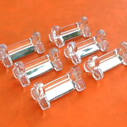 6 knife holders transparent glass clover shape, 1950