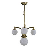 Lustre en laiton restauré des années 1930, Tchécoslovaquie