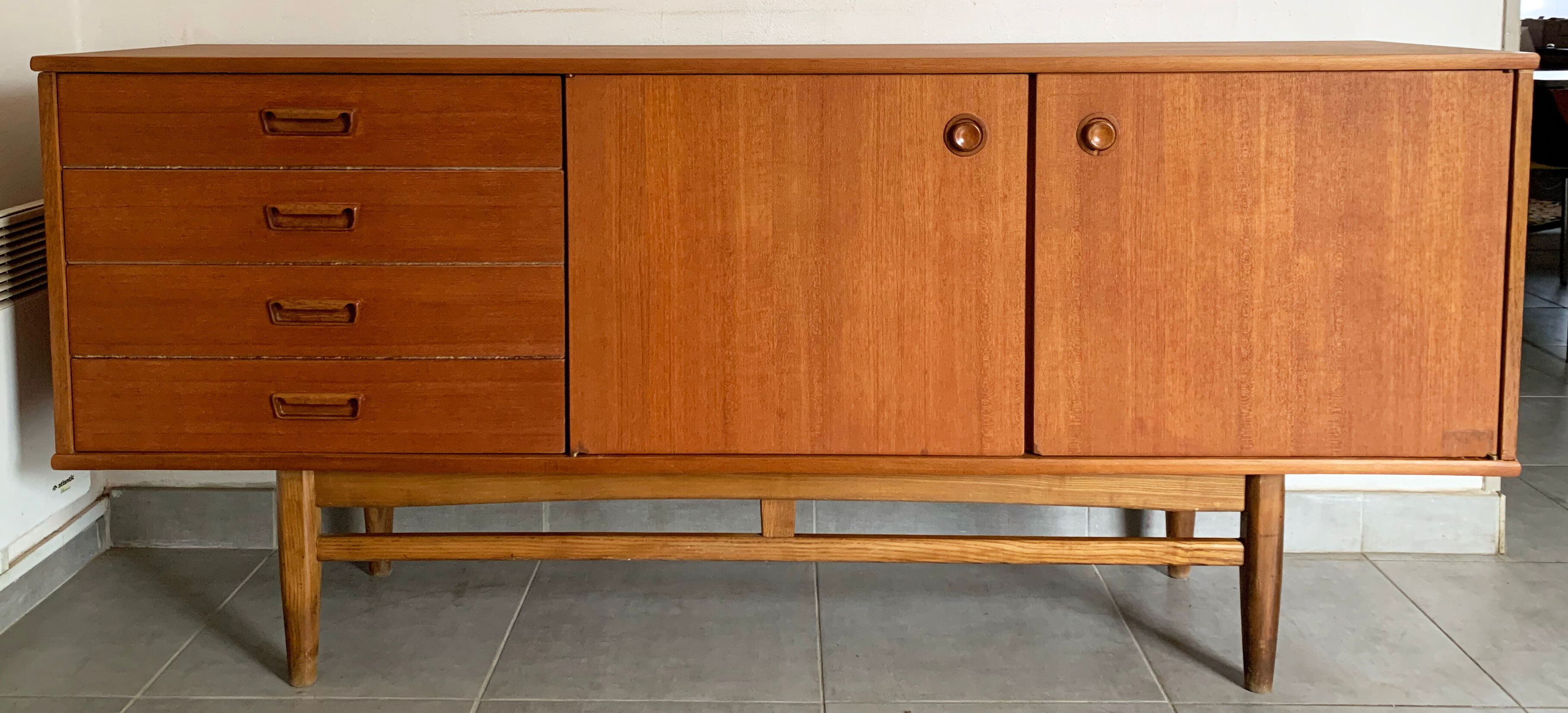 Vintage Scandinavian enfilade from the 60s in teak