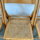 Lot 6 folding wooden chairs and vintage rattan canning year 60
