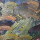Original mid-century Swedish oil on canvas – “Scene” by Gösta Falck – vintage & framed – 73 × 64 cm