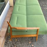 Daybed of the 60s vintage in wood and fabric