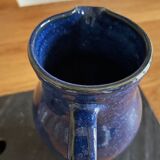 Blue enameled pitcher signed Laboute