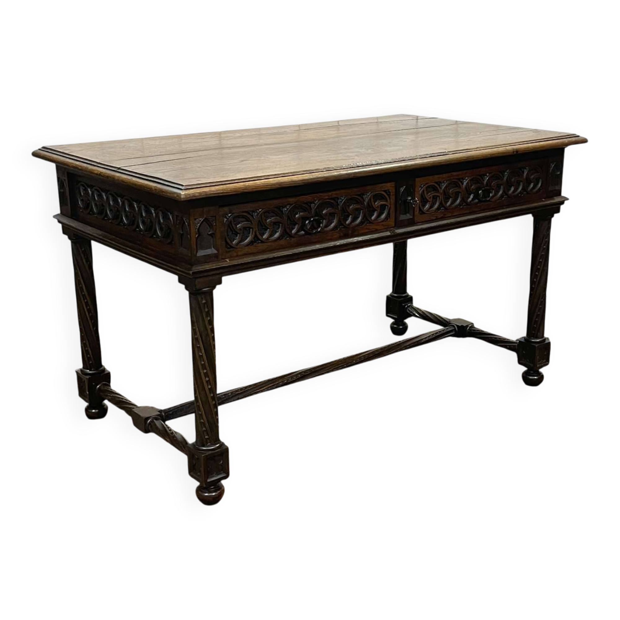 Late 19th century Gothic style oak desk