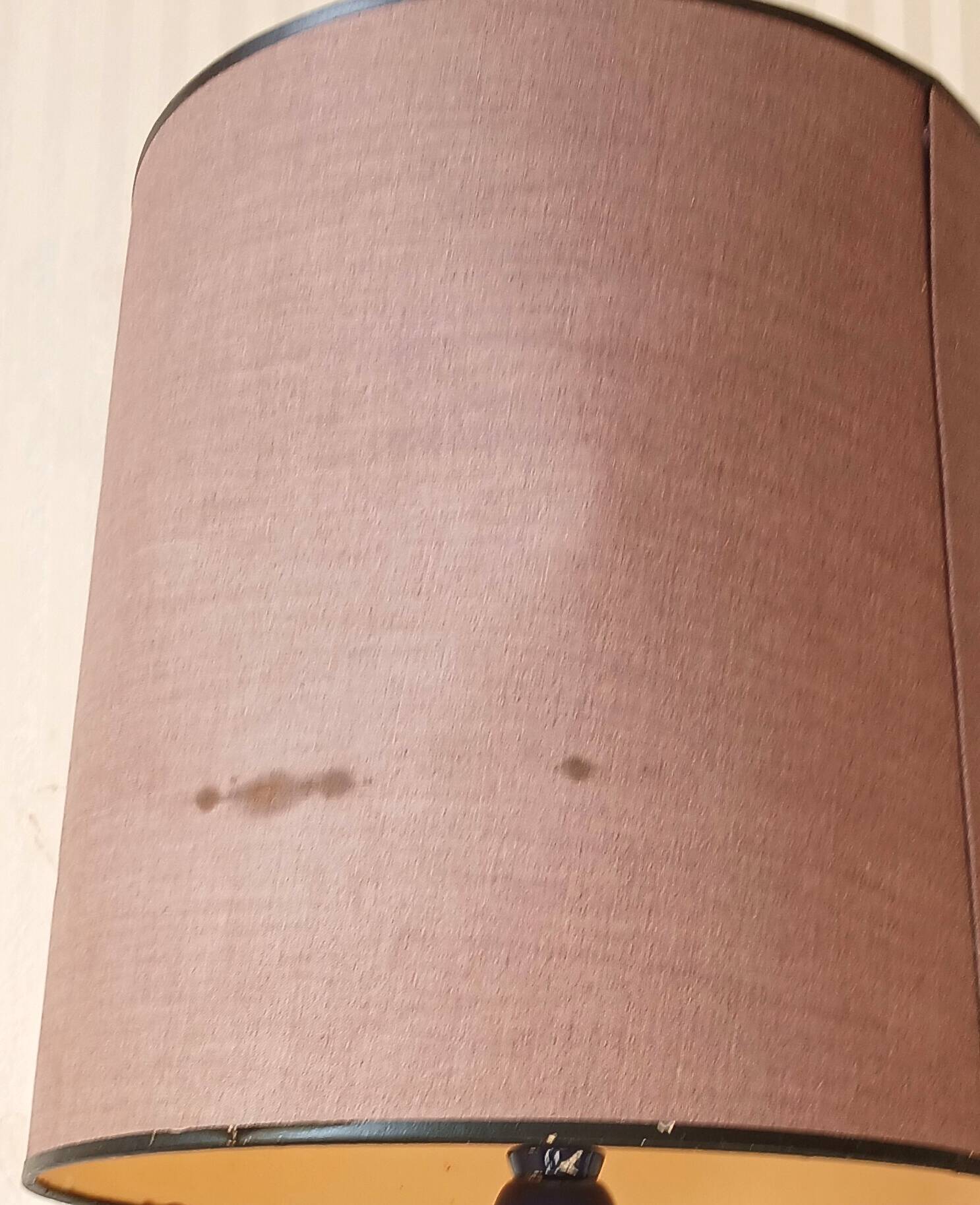 "Violet blue" lamp by Philippe Capelle, original lampshade, circa 1950