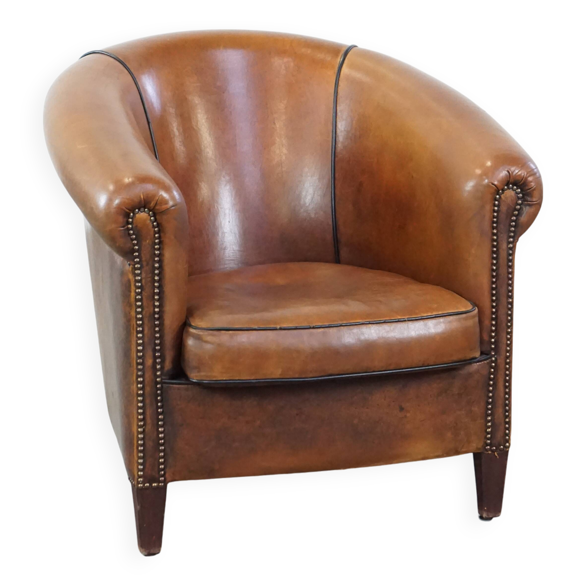 Sheep leather club armchair