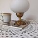 Lampe en bronze et opaline