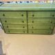 Double rattan commode in green