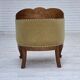 1960s, Danish side/children's armchair, light green furniture velour, oak w