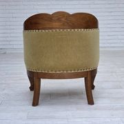 1960s, Danish side/children's armchair, light green furniture velour, oak w
