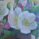 Watercolor "with vase of flowers"